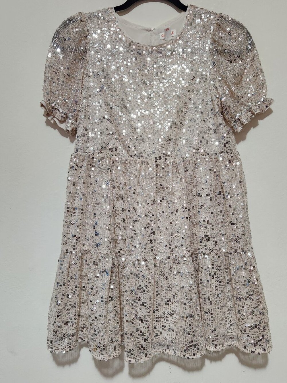 Cat & Jack Champgne Sequin Tiered Dress Glitz Extra Twirl-Worthy Pop Party-Ready - Picture 1 of 12